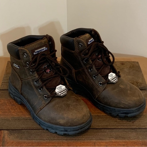 *NWOT* Skechers Steel Toe Workshire-Peril Leather Boots - Picture 7 of 13